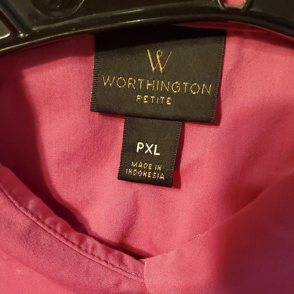 Worthington Pink Petite Button-Up Blouse - Picture 4 of 4